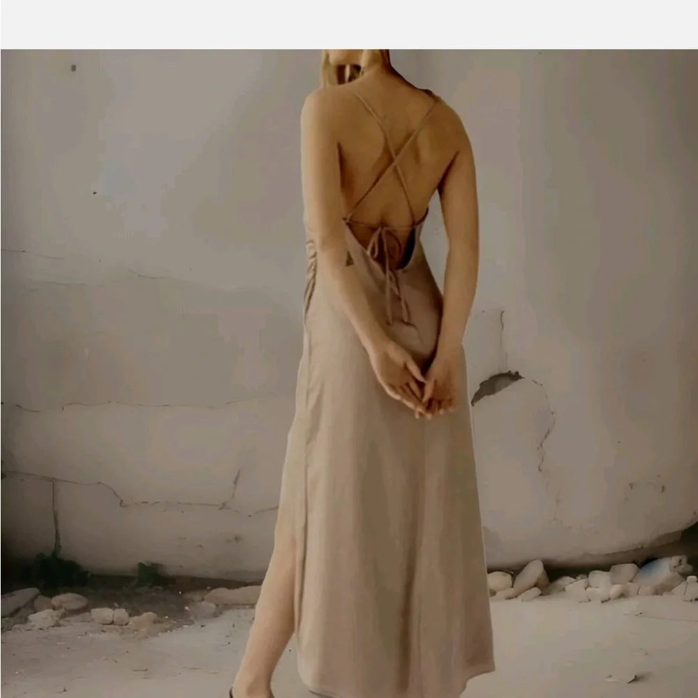 Free People Backless Taupe Dress - Picture 2 of 7